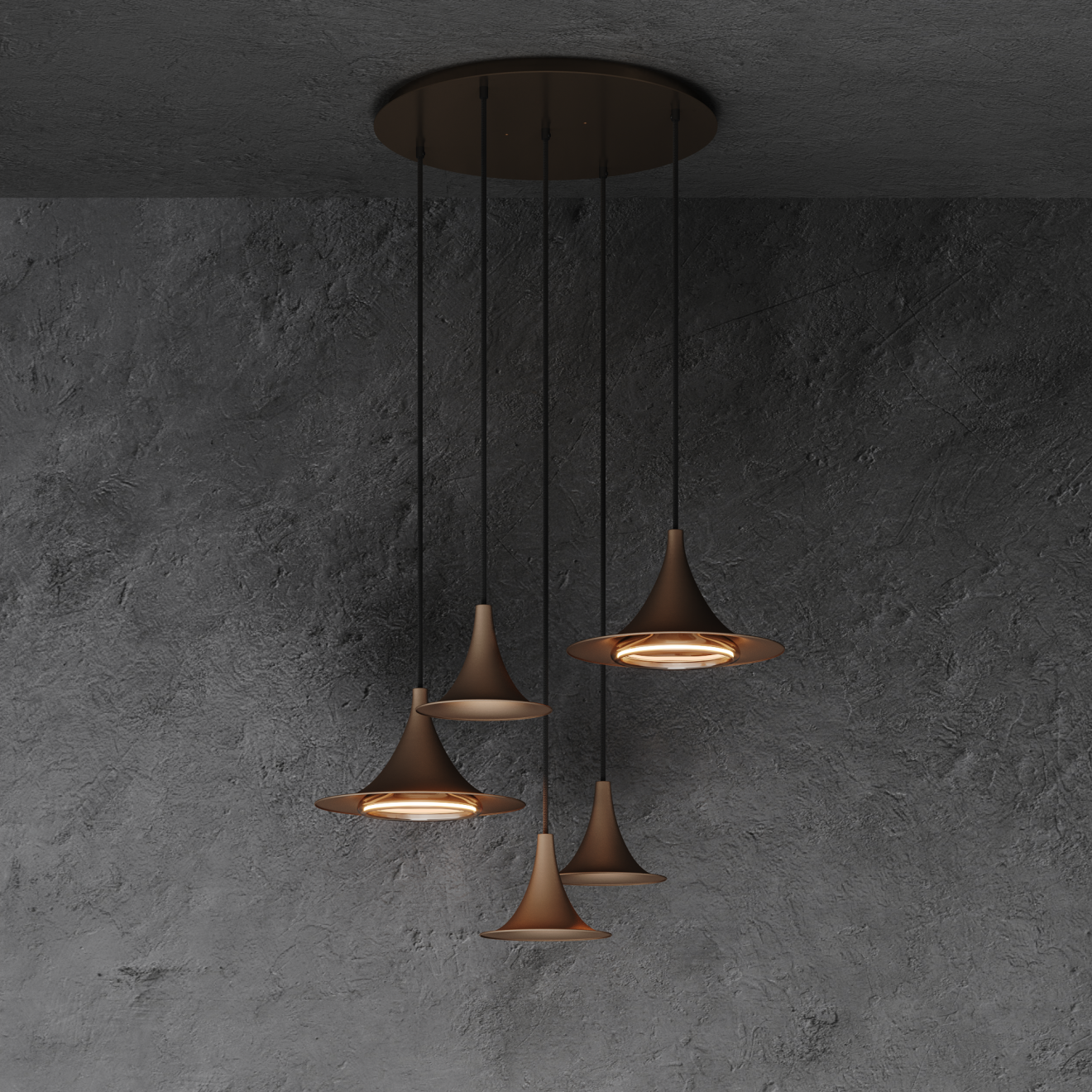 Hanglamp Arezzo Five in kelkvorm