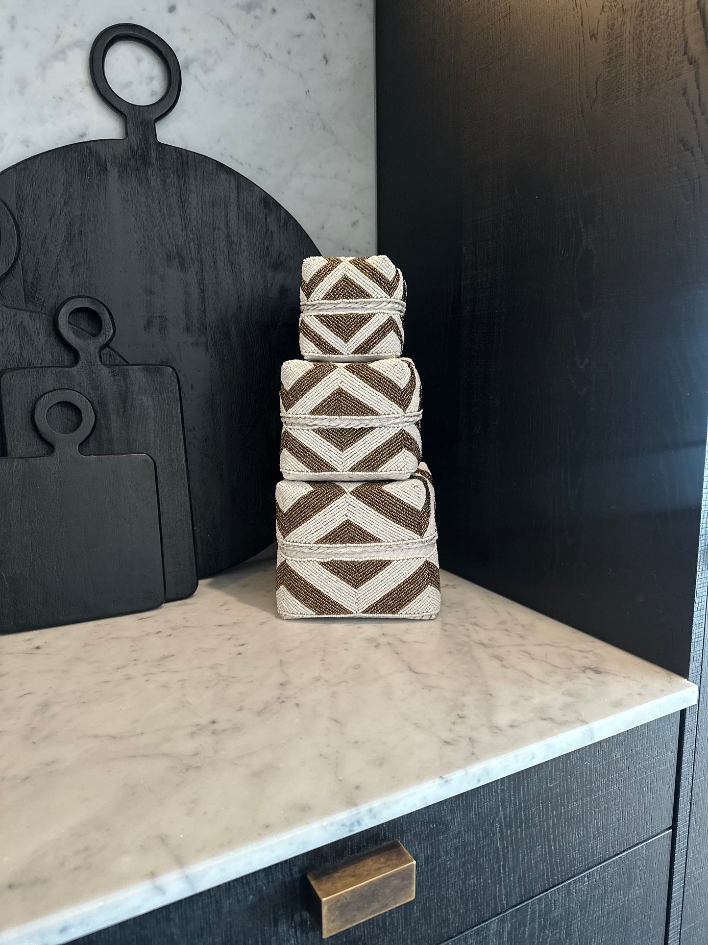 Handgemaakte kralenboxen – set van 3