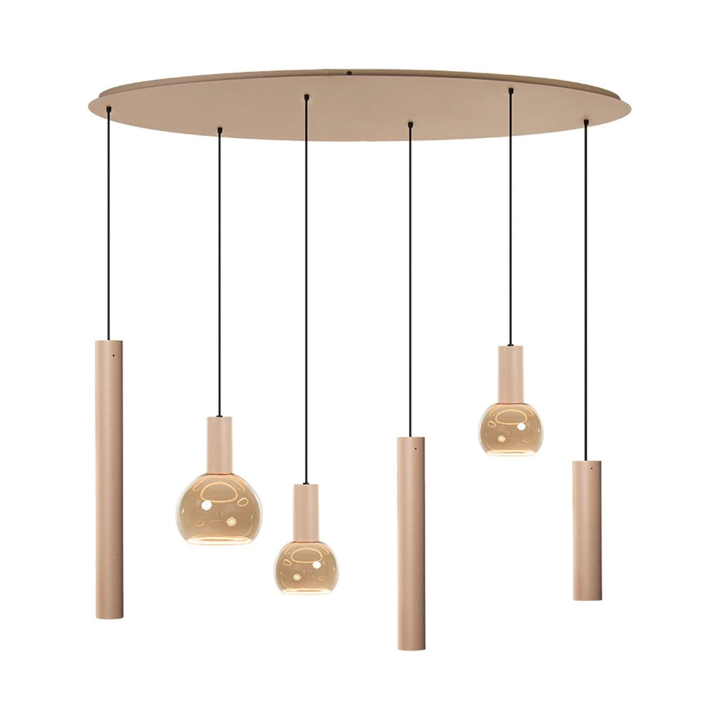 Hanglamp Riva Ovaal Six in quartz