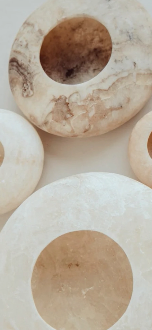 Alabasters theelichthouders pebbles