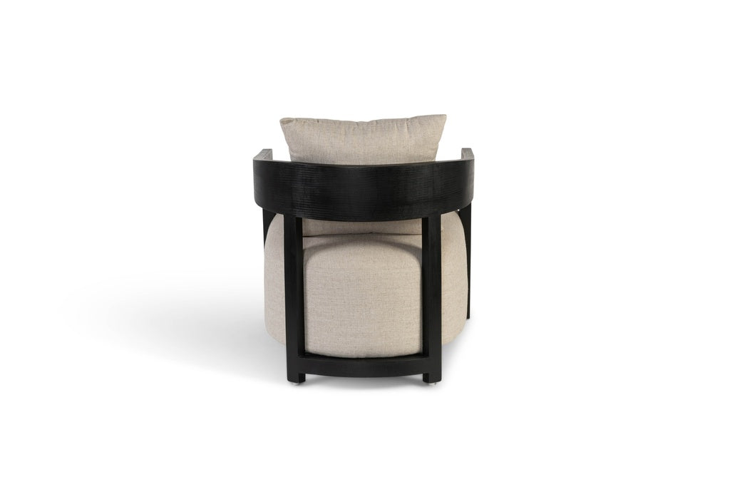 Club Chair ecru on black brushed wood