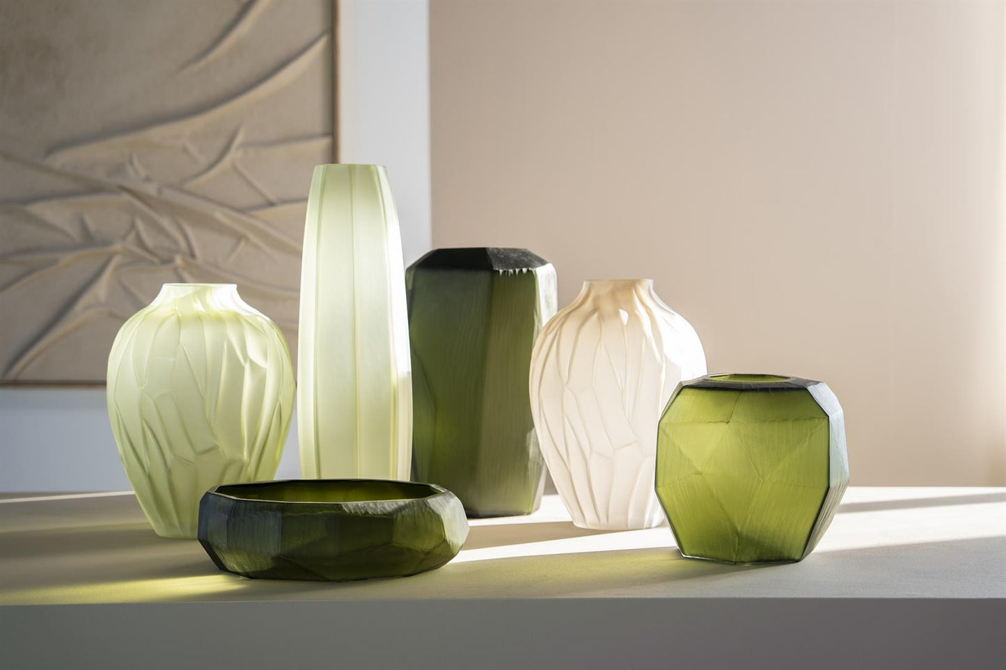 Schaal Kyosus – mat glas – olijfgroen
