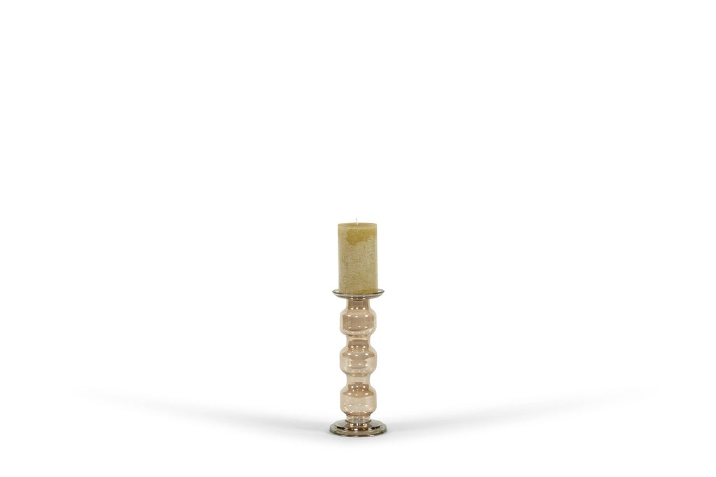Bruine kandlaar 'roll luster' glas
