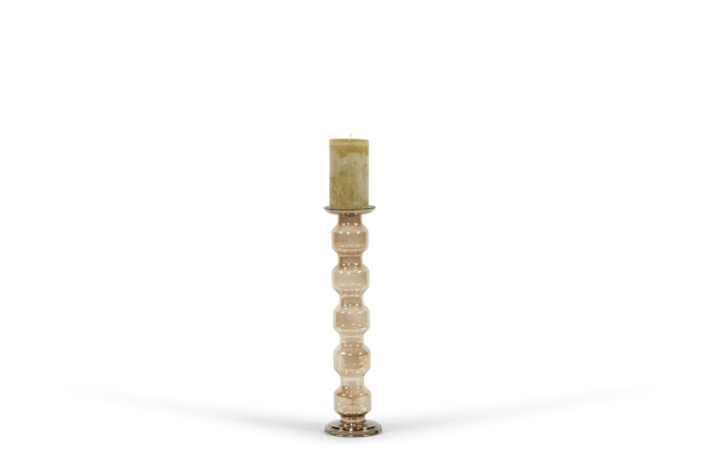 Glazen Kandelaar - 1 tot 5 roll glass luster amber of smoke