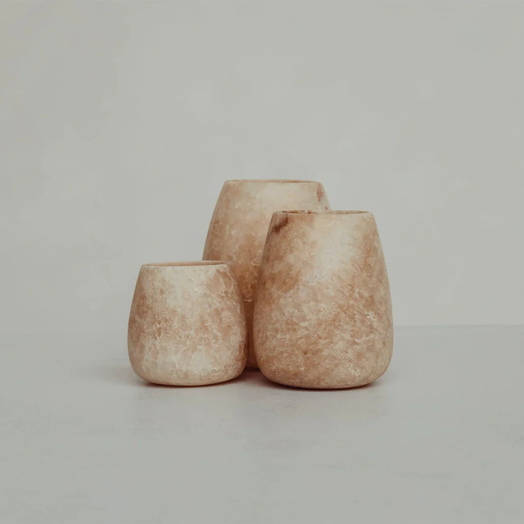Alabaster theelichthouders Teardrop