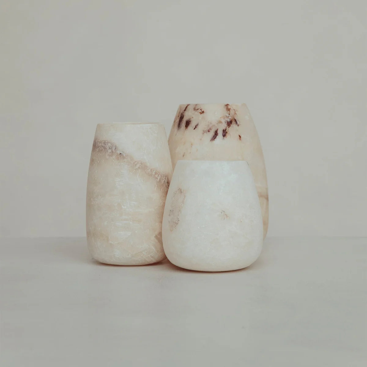 Alabaster theelichthouders Teardrop