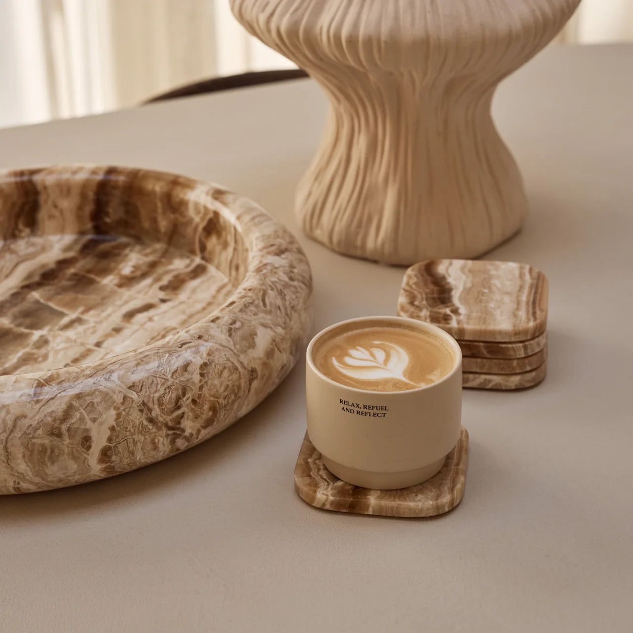 Onyx onderzetters - Set van 4