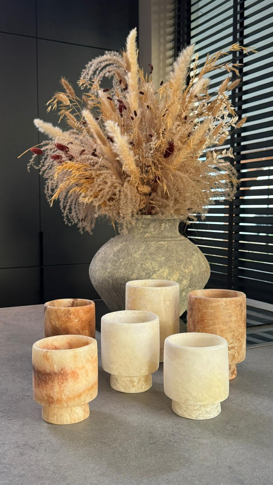 Alabaster theelichthouders Coupe