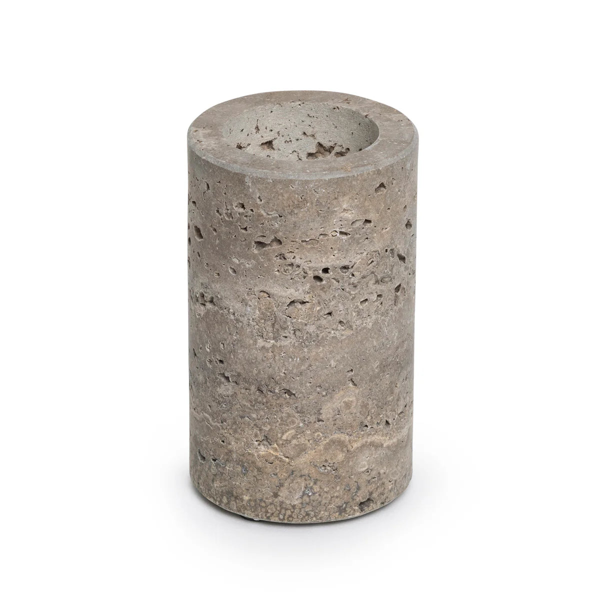 Travertin Theelichthouder - kleur Titanium (S/M/L)