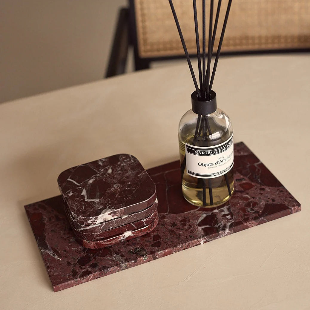 Marmeren Onderzetters Burgundy – Rosso Levanto (Set van 4)