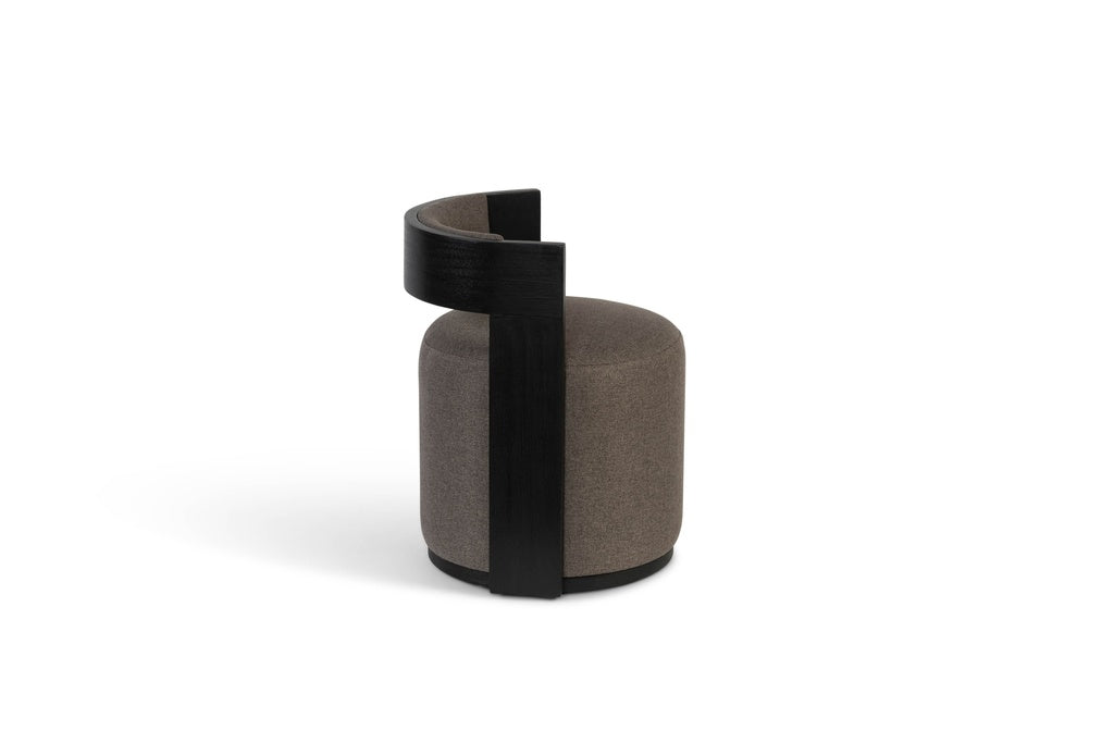 One Seater grey on black brushed wood