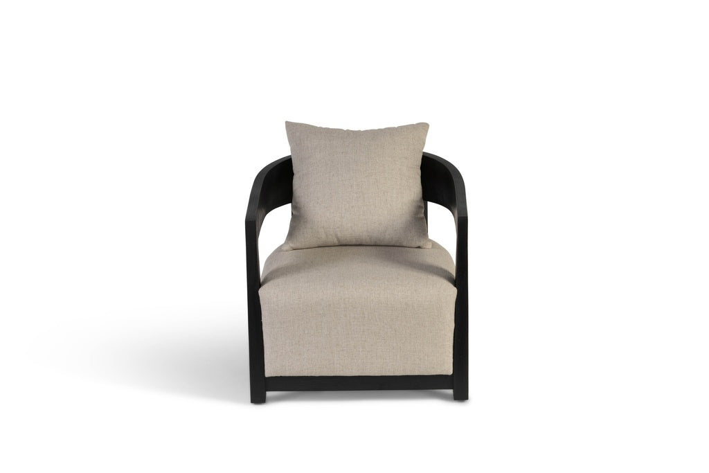 Club Chair ecru on black brushed wood