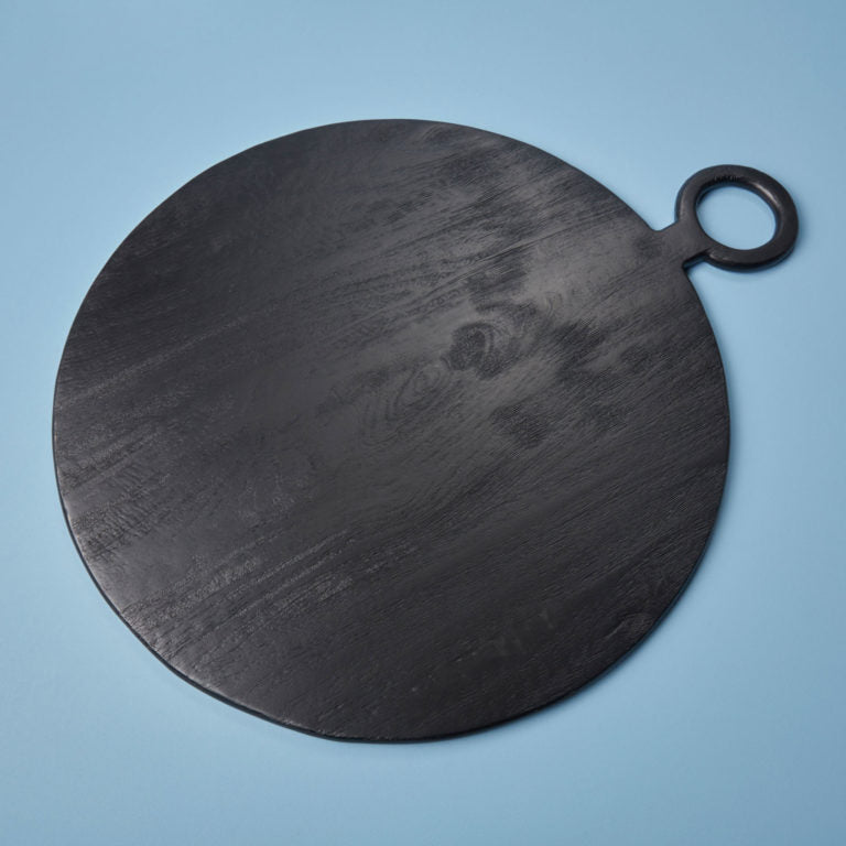 Brushed Black Mango Wood Round Board