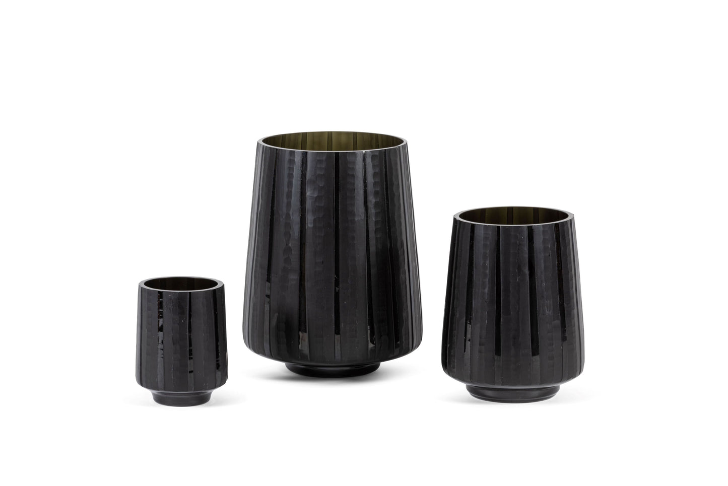 Mouthblown vertical cutted vase