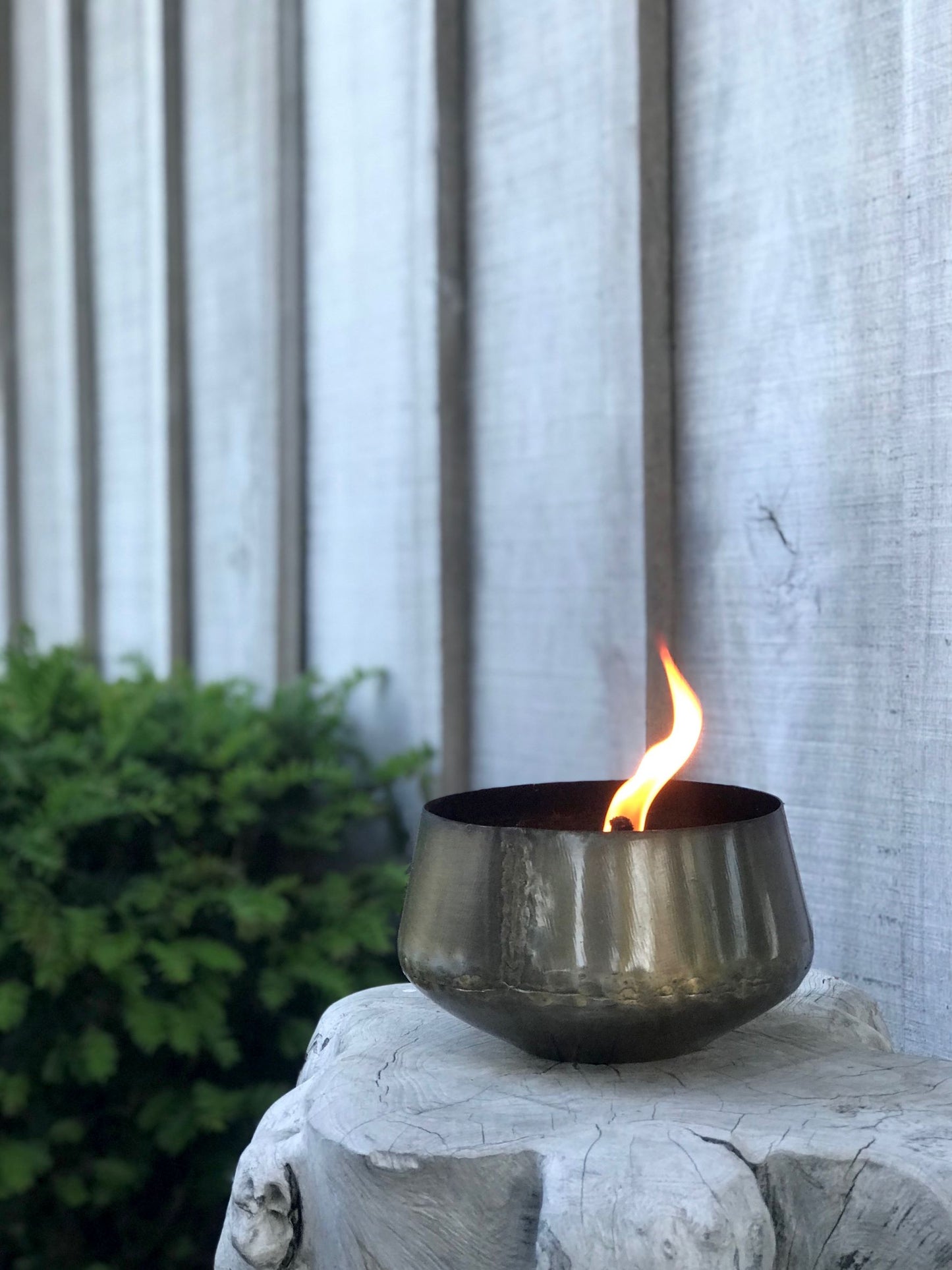 Buitenkaarsen set of 2 pots brass antique