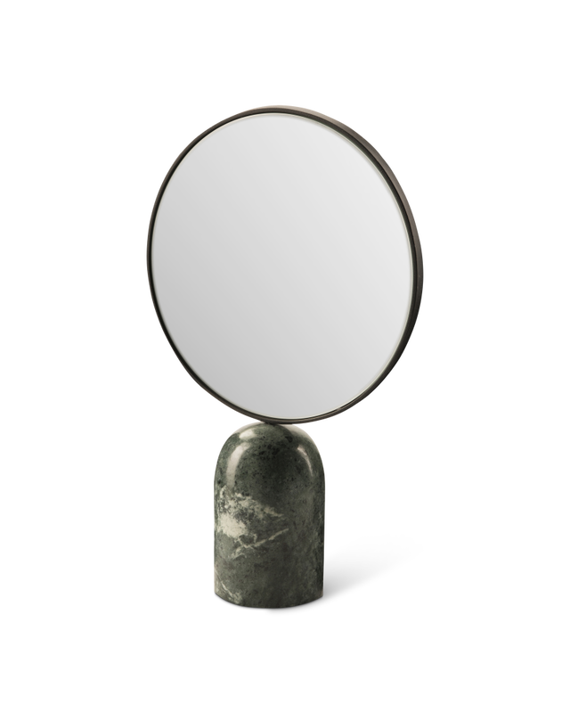 Mirror round marble green