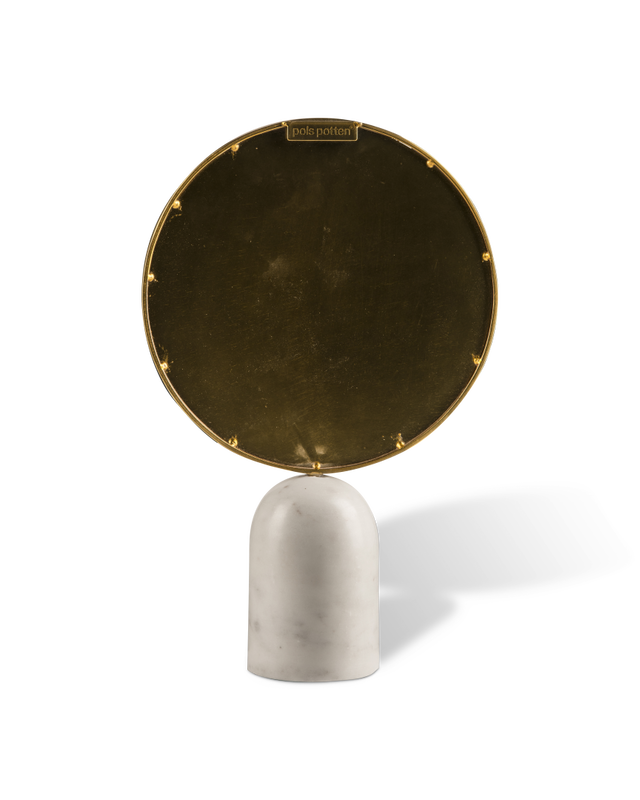 Mirror round marble white