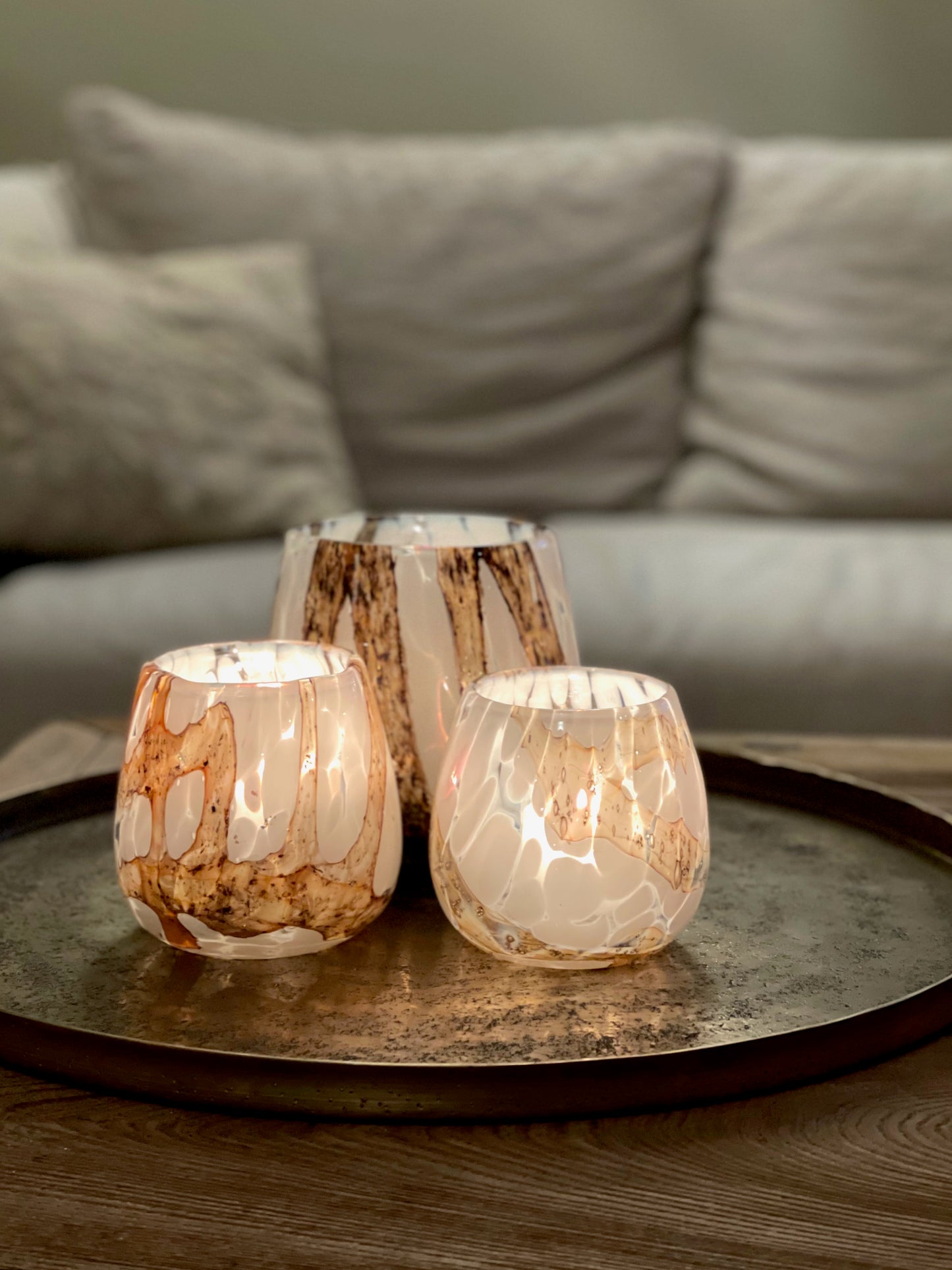 Thick spotted & lavafinish vase