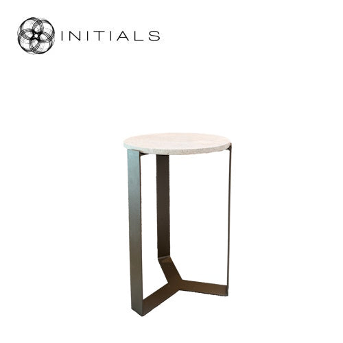 Tri leg bijzettafel travertin klein
