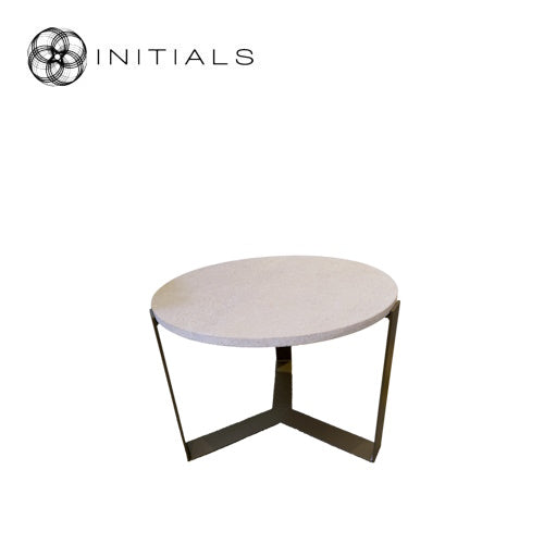 Tri leg bijzettafel travertin groot