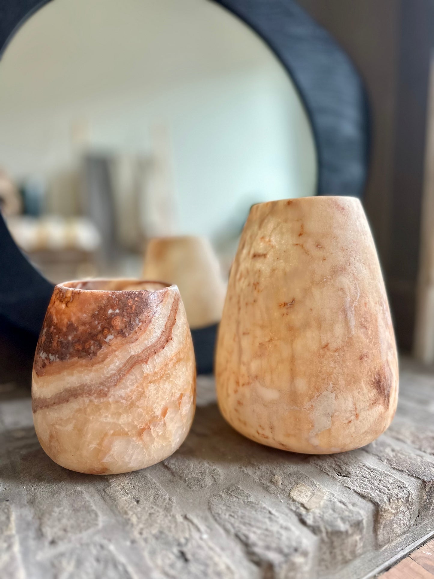 Alabaster theelichthouders Teardrop