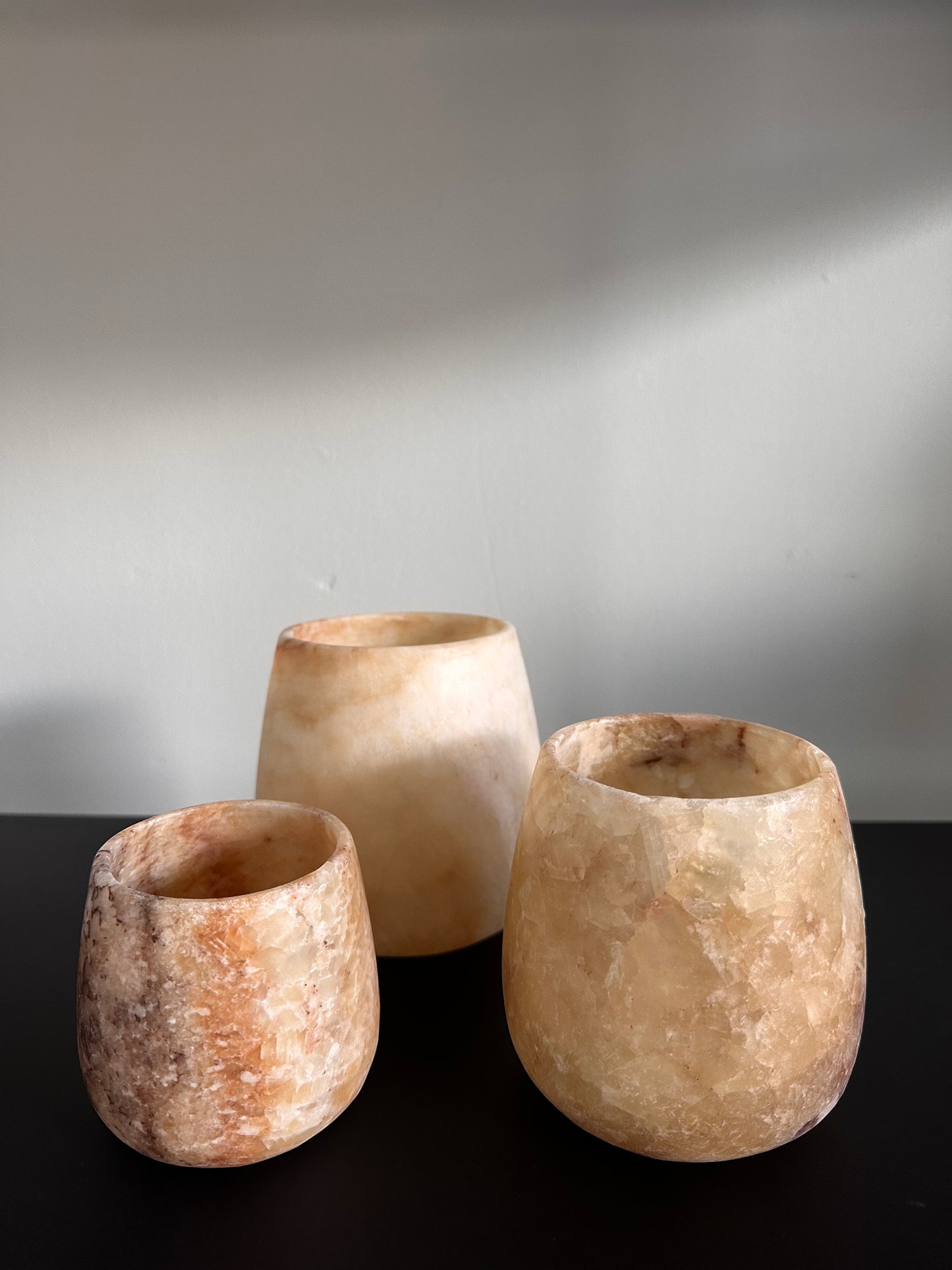 Alabaster theelichthouders Teardrop