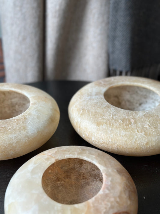 Alabasters theelichthouders pebbles