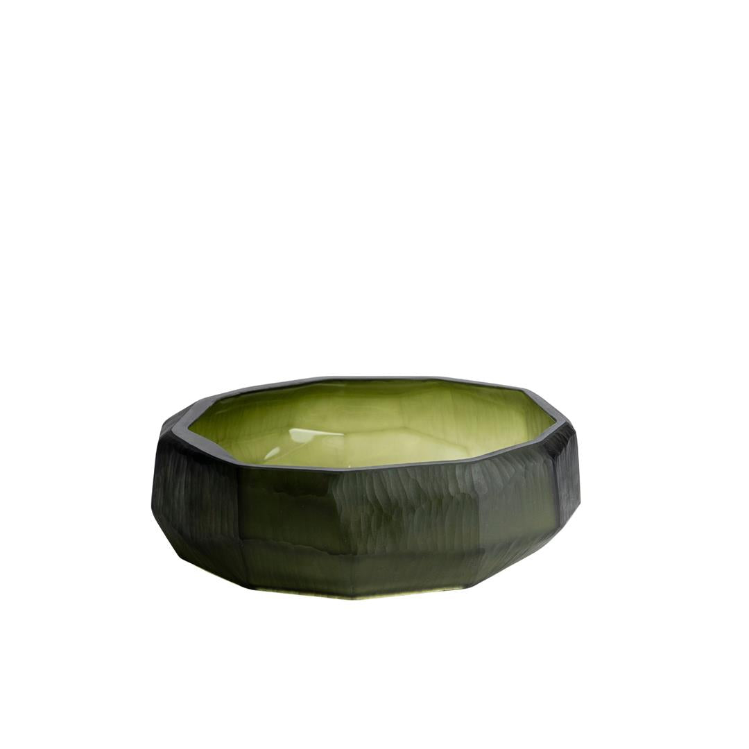 Schaal Kyosus – mat glas – olijfgroen