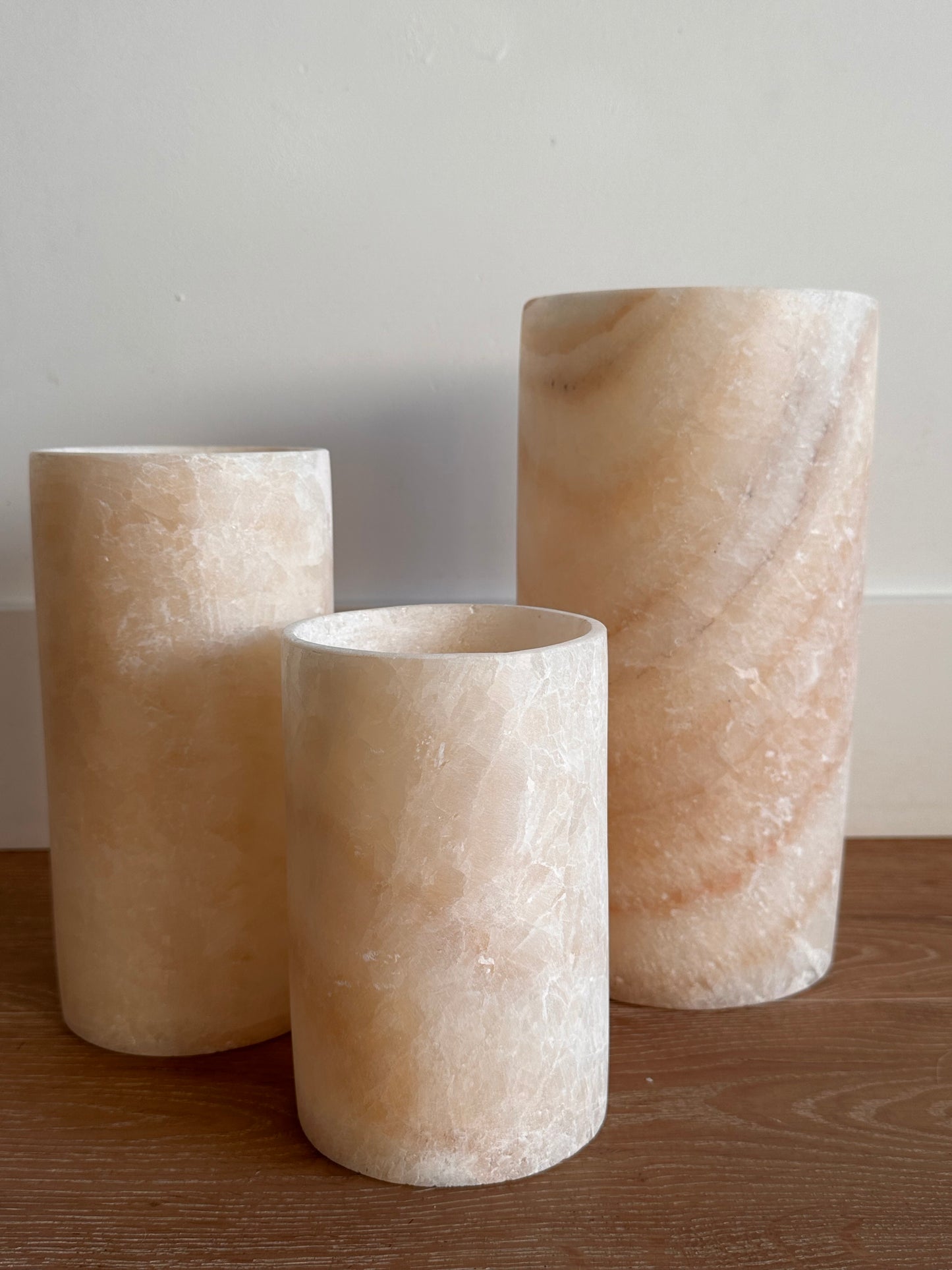 Alabaster theelichthouder - Cilinder