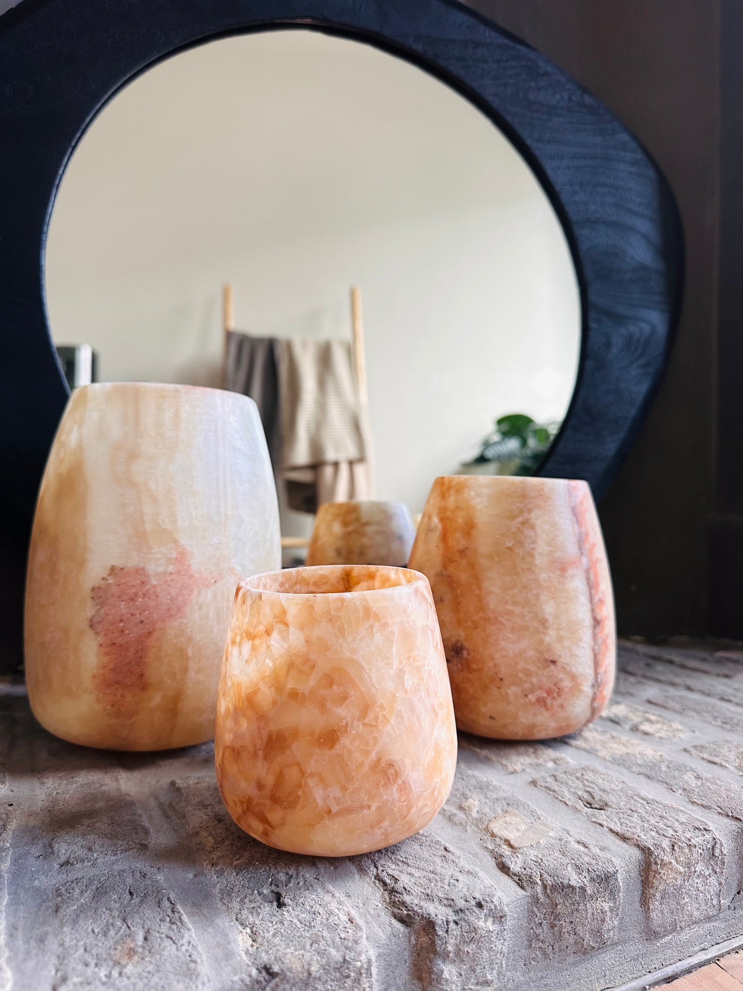 Alabaster theelichthouders Teardrop