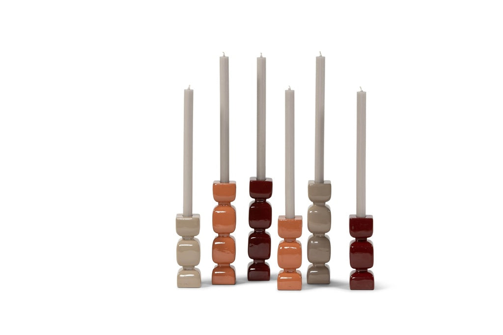 Aluminium Emaille Kandelaars – Set van 2