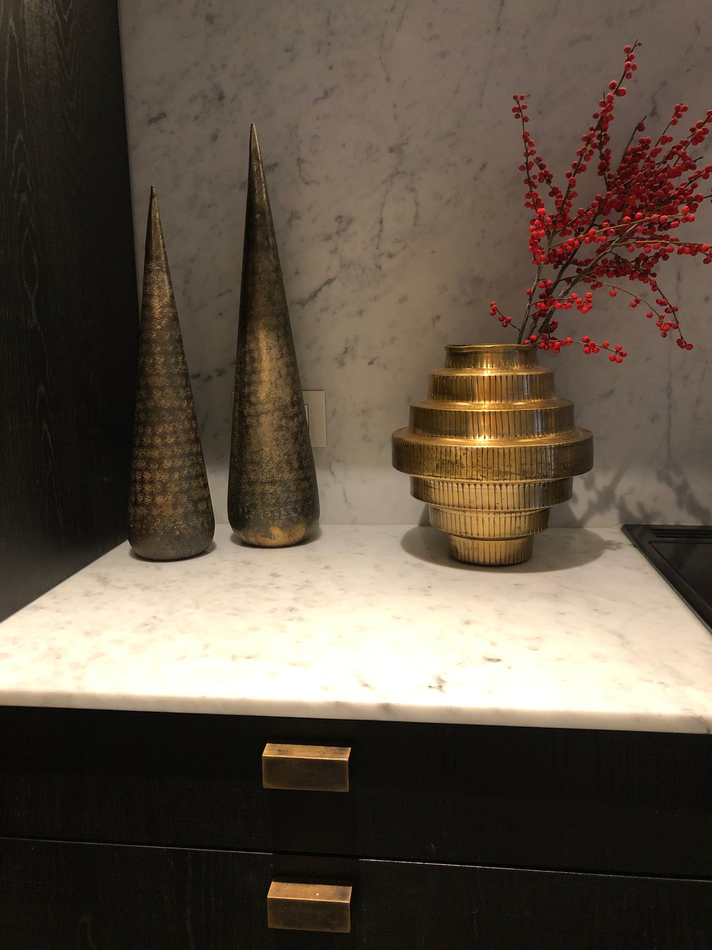 Kerstboom ornament- metal/rustic gold