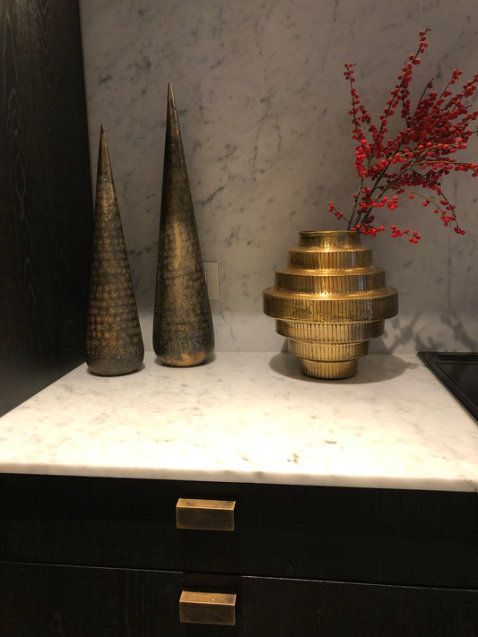 Kerstboom ornament- metal/rustic gold