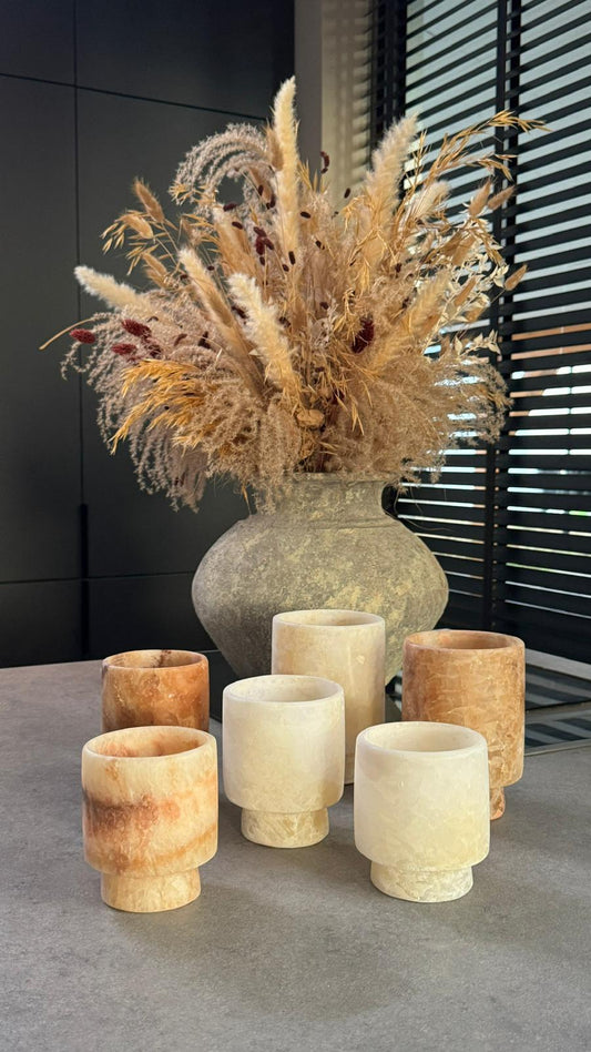 Alabaster theelichthouders Coupe