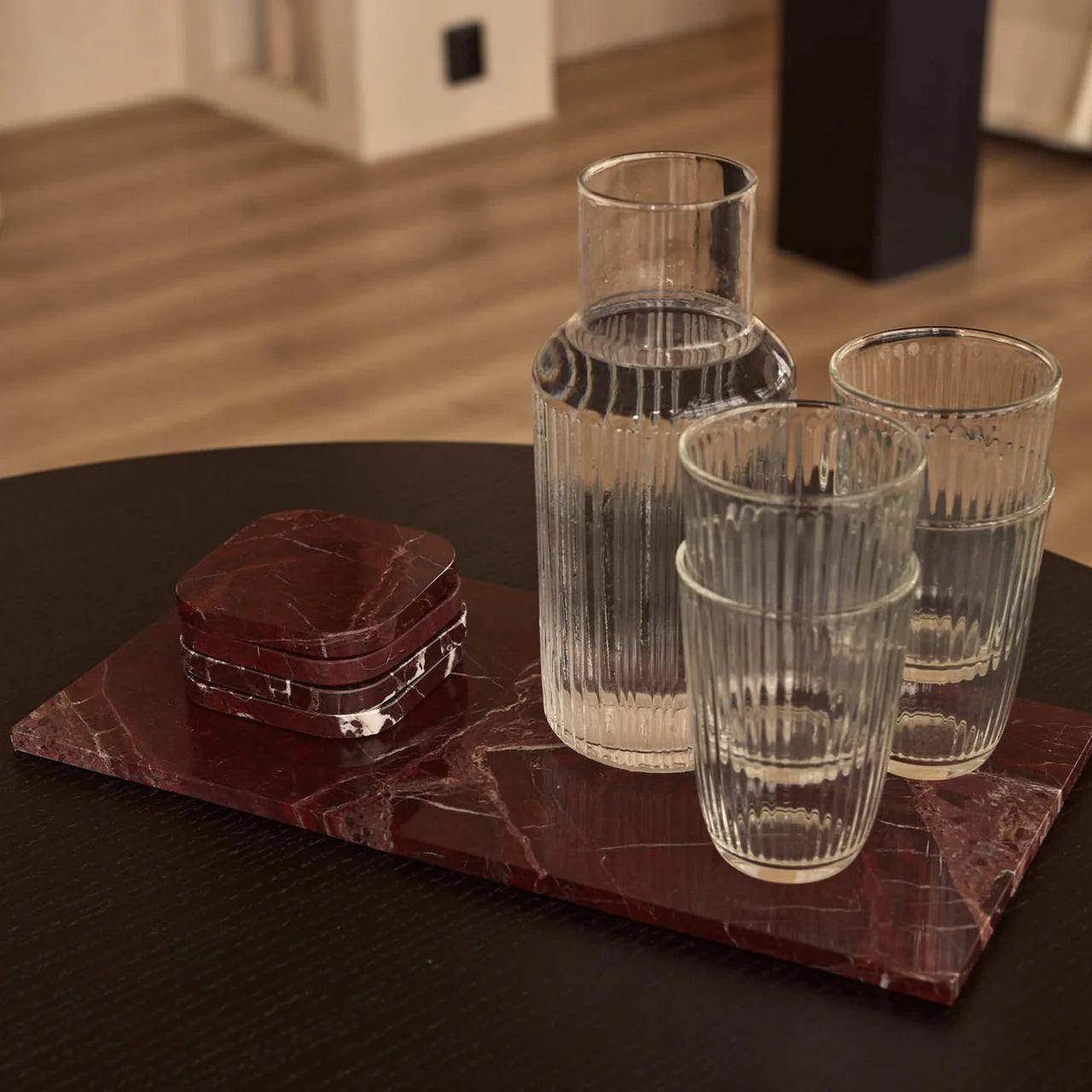 Marmeren Onderzetters Burgundy – Rosso Levanto (Set van 4)