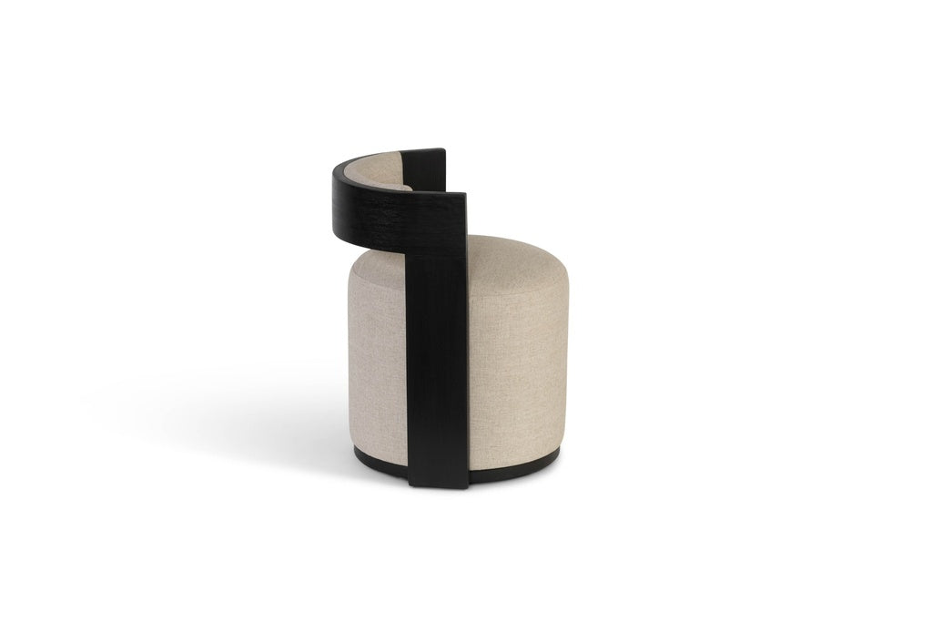One Seater ecru on black brushed wood