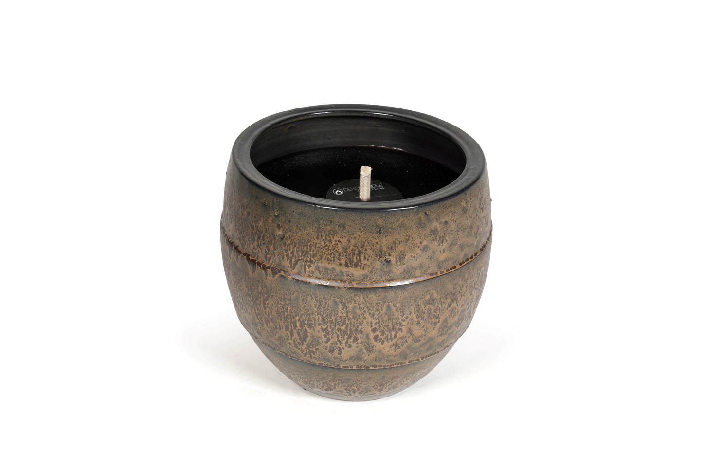 Outdoor candle /flowerpot glazed brown