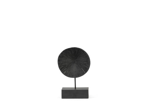 Disk ornament in burnt mat zwart mangohout