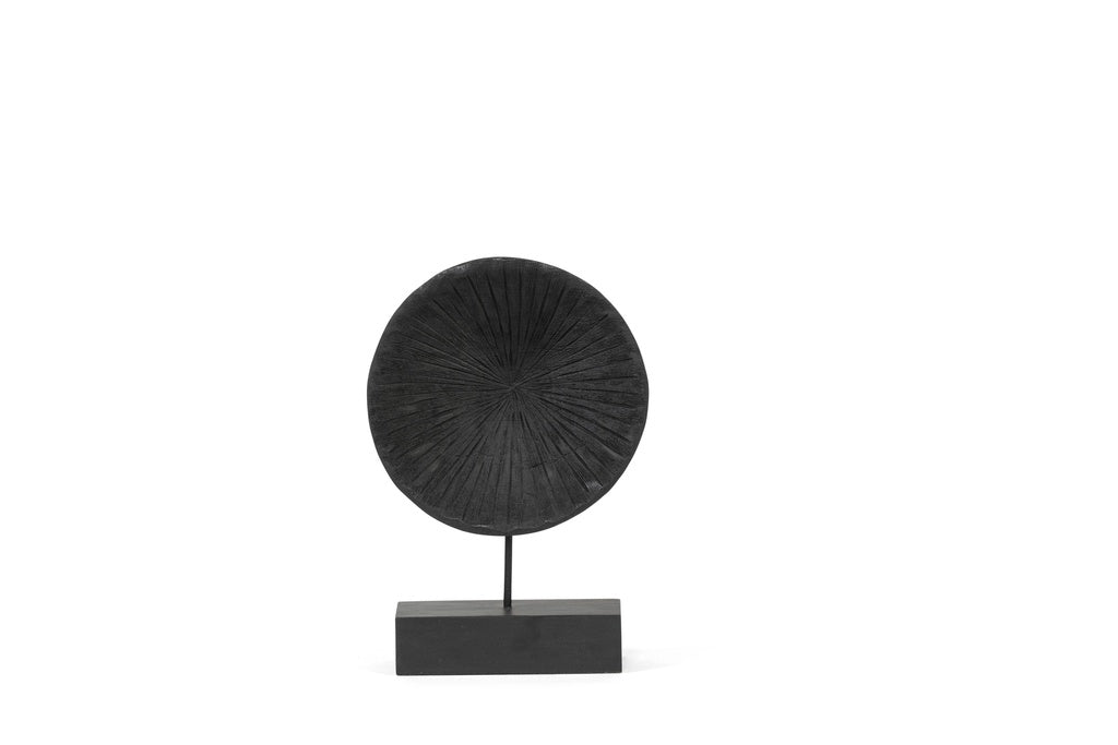 Disk ornament in burnt mat zwart mangohout