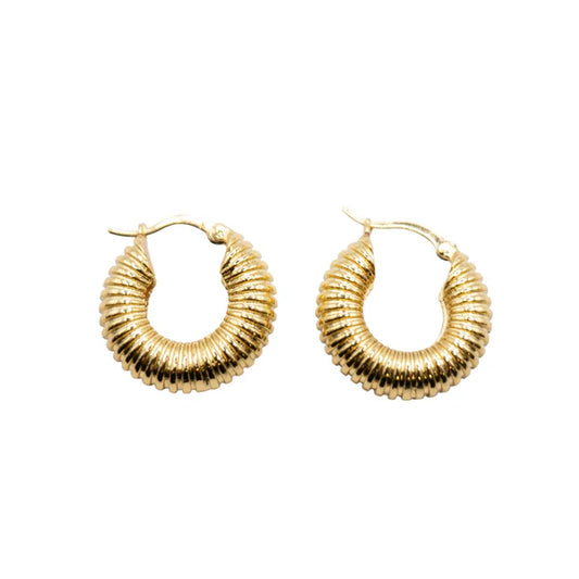 Oorbellen Bold & Twist Hoops 18k verguld – Geroom Party Edition