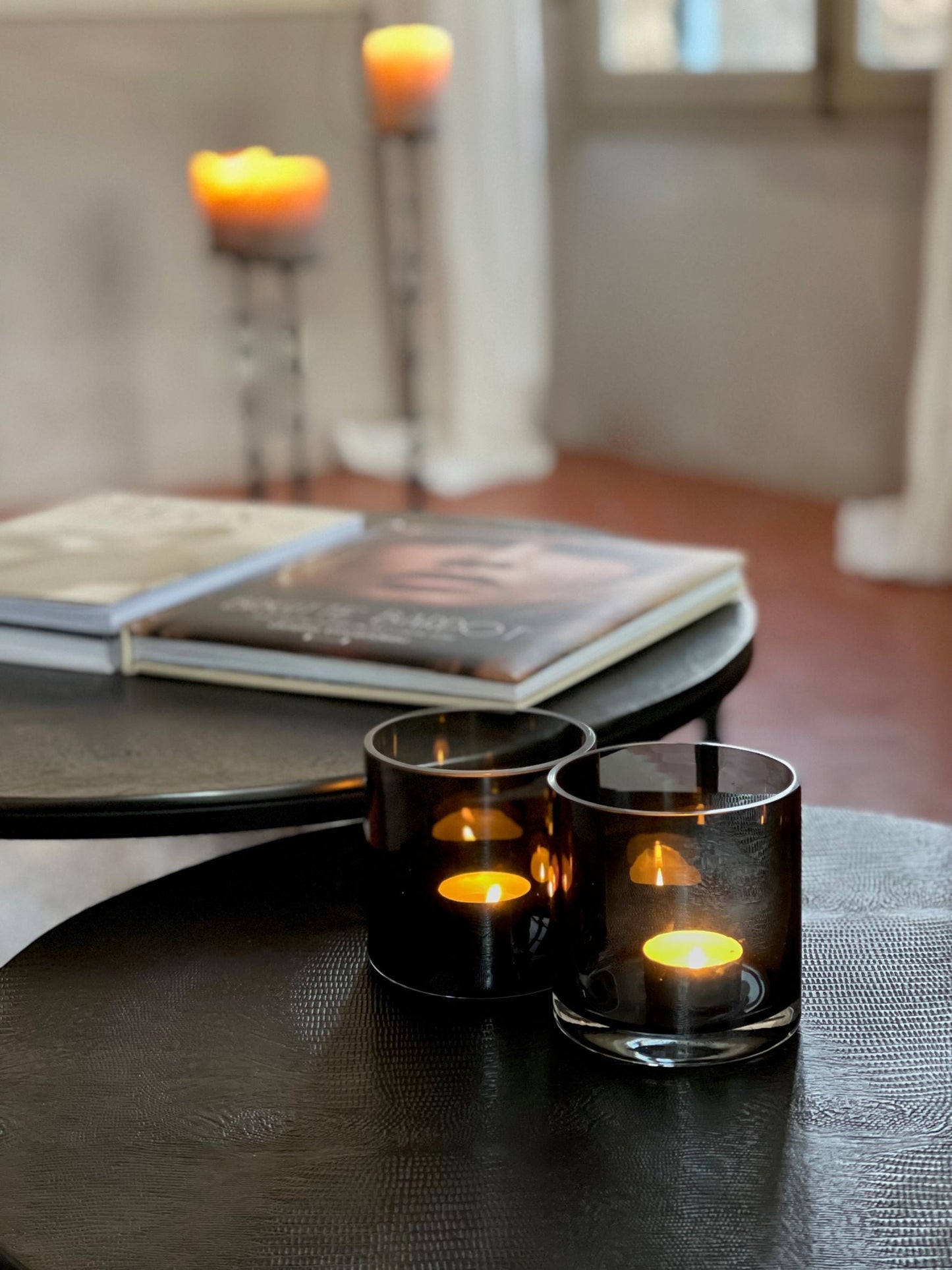 Votive mocha candle holder