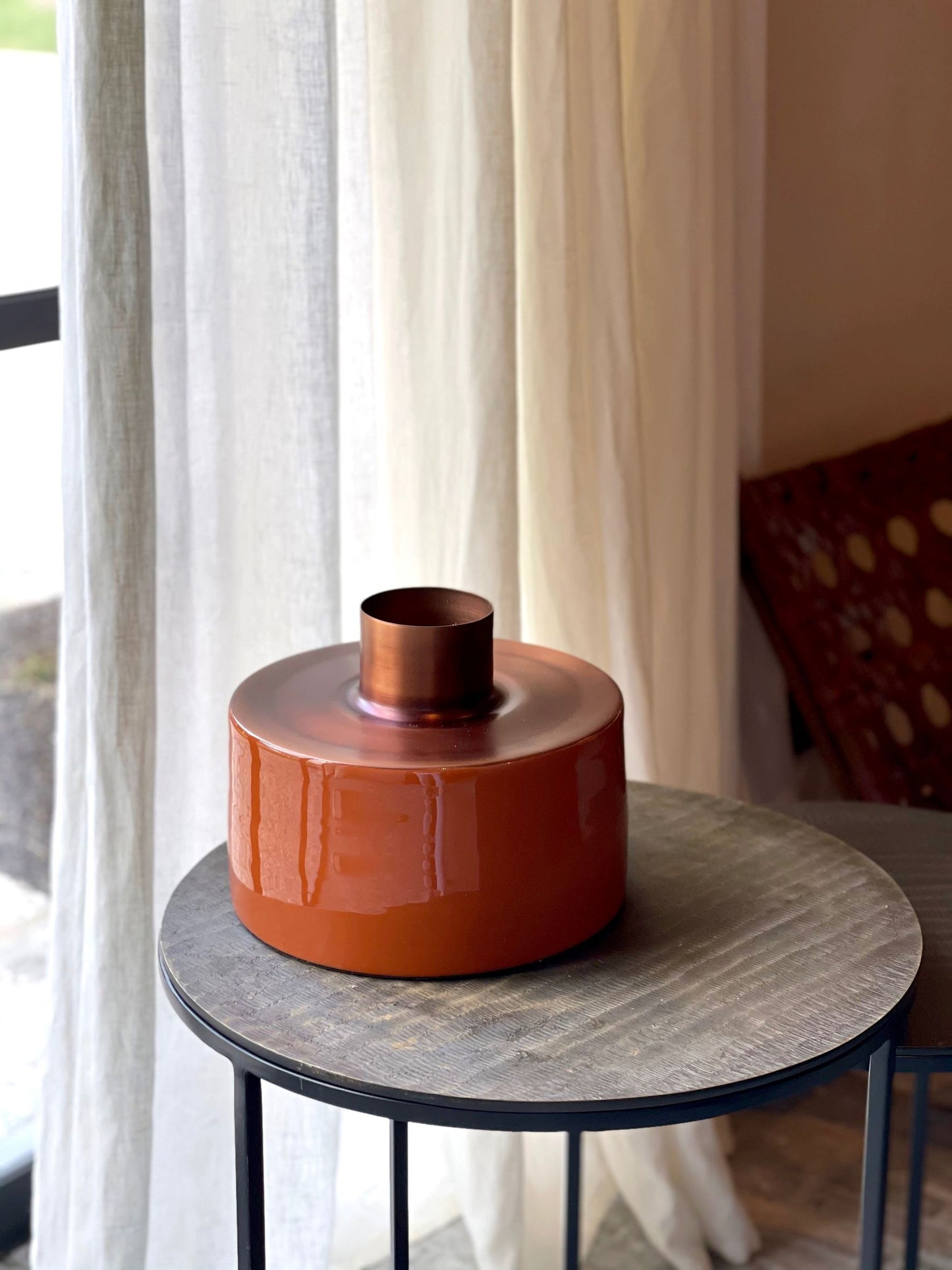 Vase Enamel - Terracotta & Top Copper Antique | Geroom Interieur