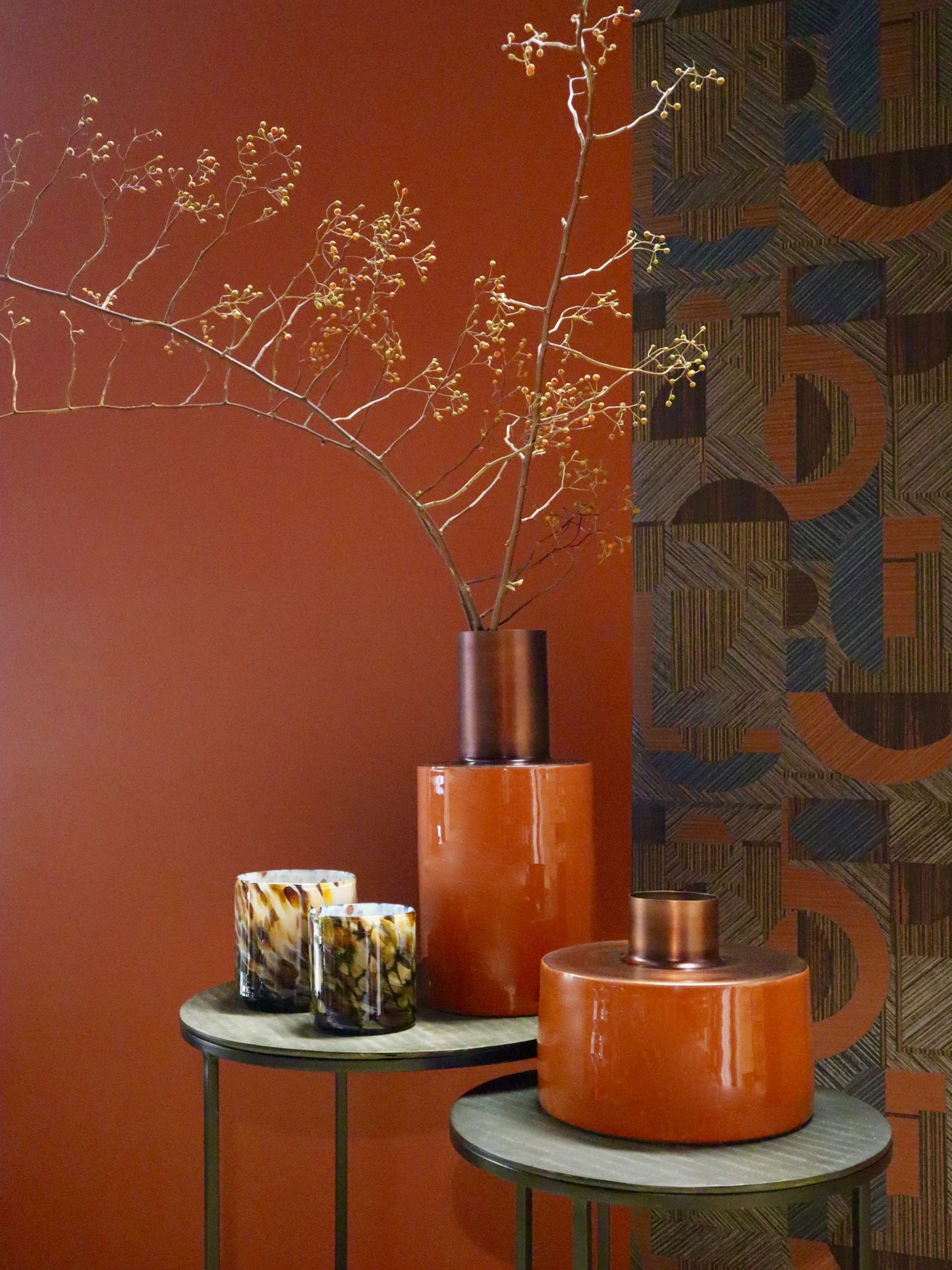 Vase Enamel - Terracotta & Top Copper Antique | Geroom Interieur