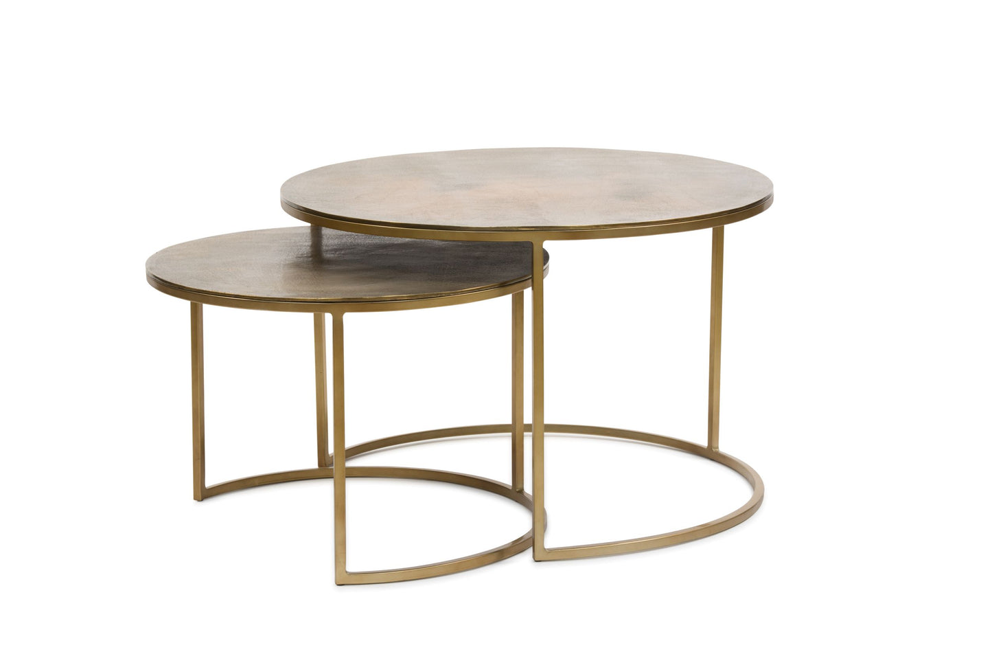 Nested Coffee Table, gold (set of 2)