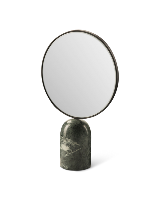 Mirror round marble green