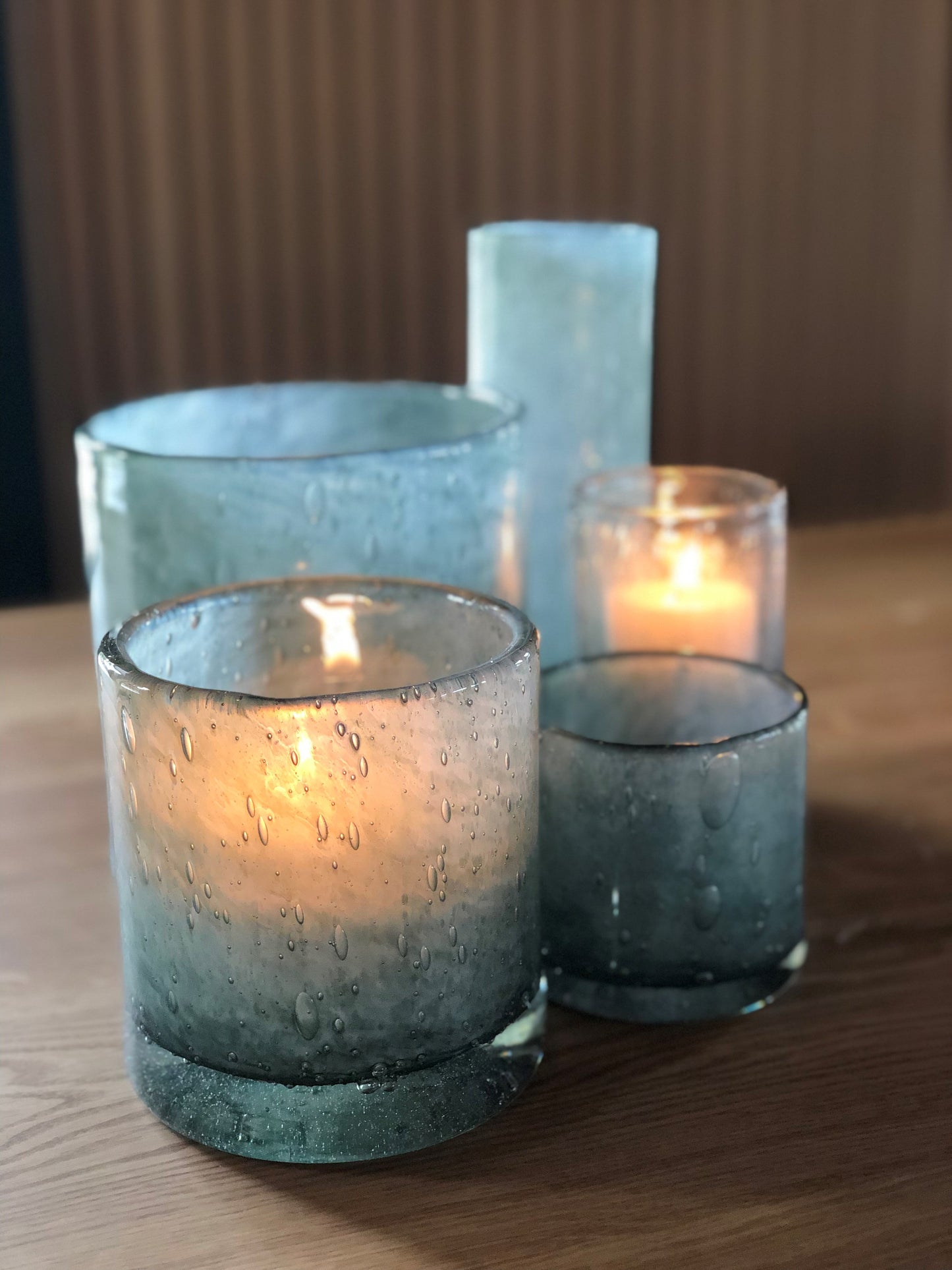 Thick votive cylinder- old green