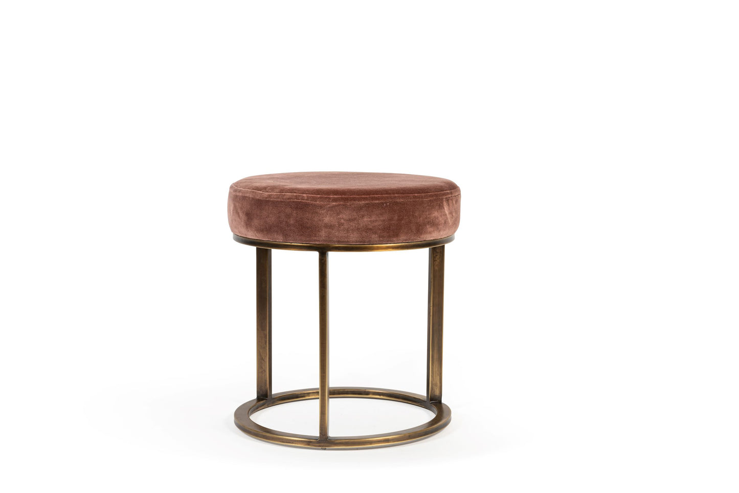 Pouf with velvet seat.