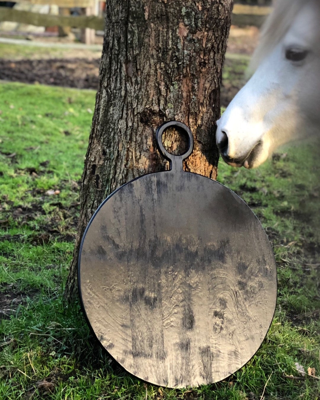 Brushed Black Mango Wood Round Board