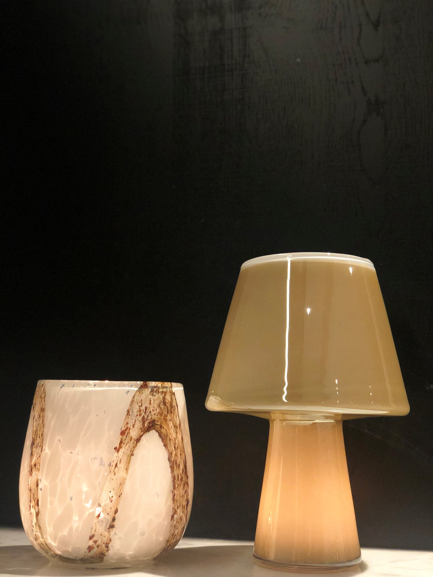 Thick spotted & lavafinish vase